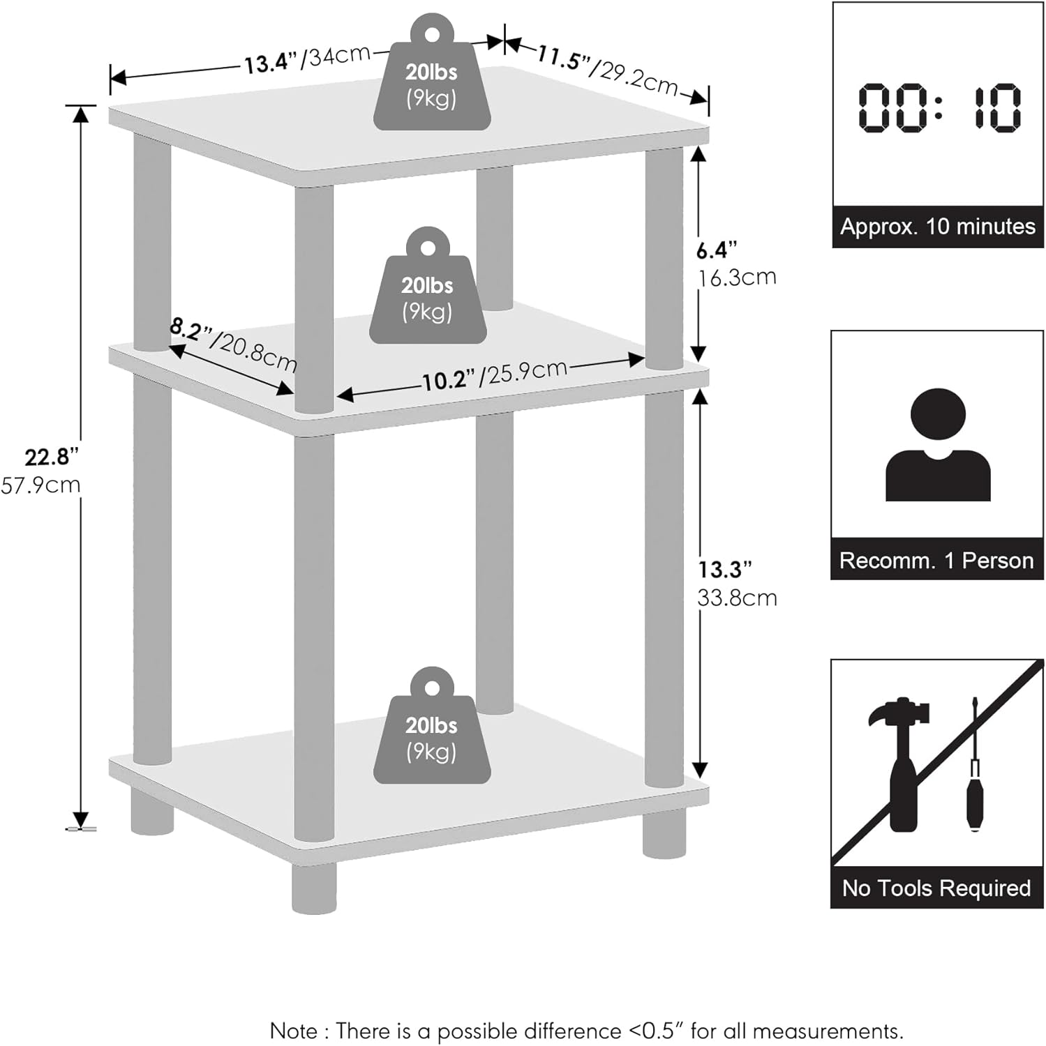 Open Storage Nightstand