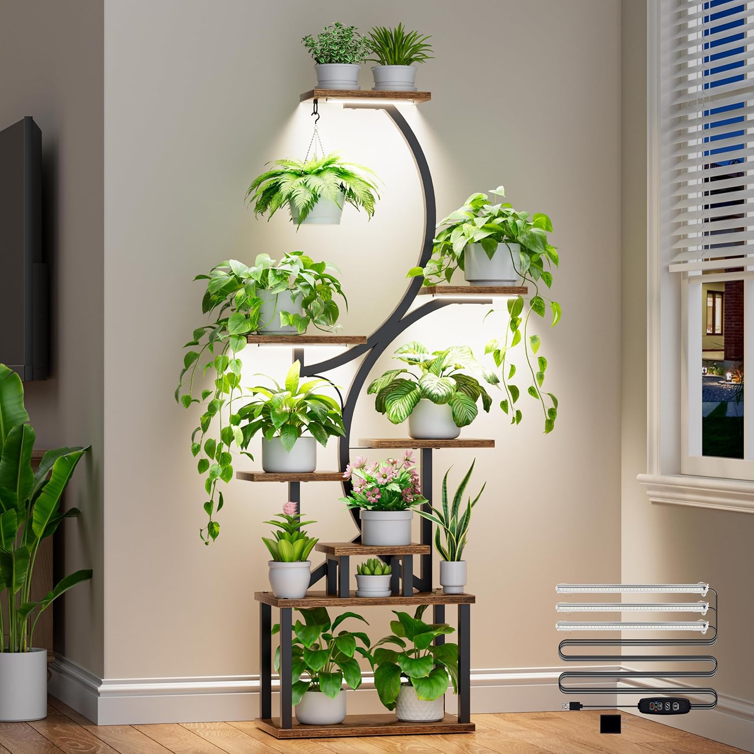 Plant Stand Indoor with Grow Lights
