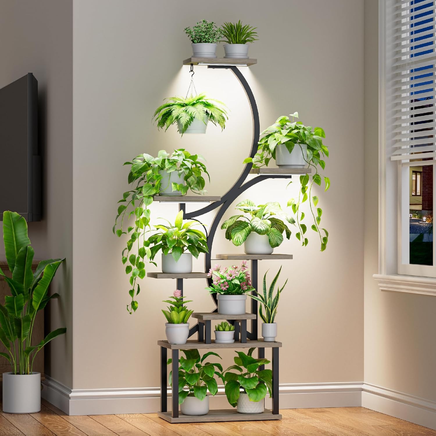 Plant Stand Indoor with Grow Lights