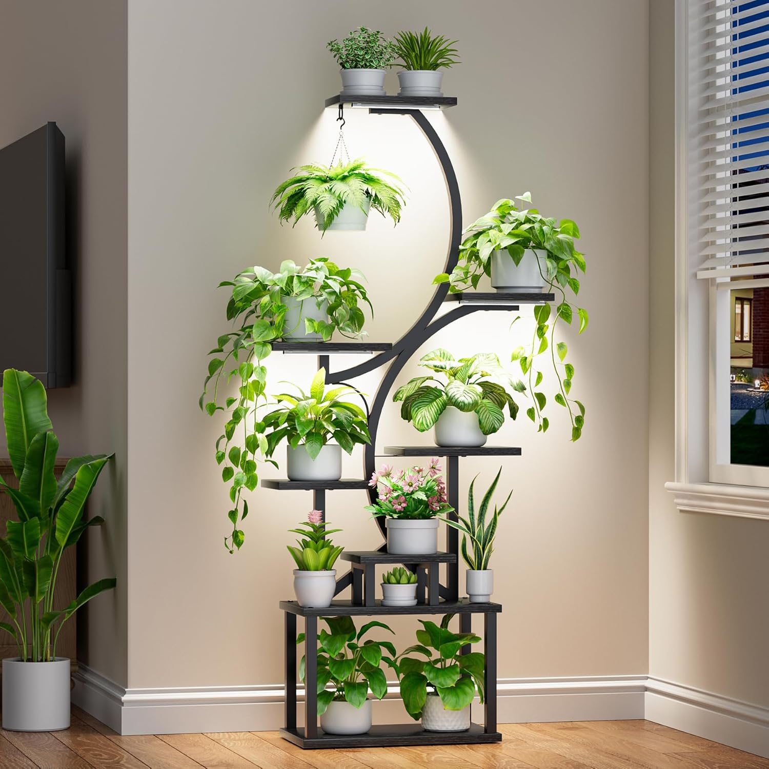 Plant Stand Indoor with Grow Lights
